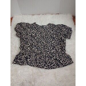 Cato Est. 1946 Women's Animal Print Blouse Plus Size 18/20W Stretch